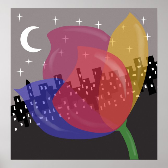 Colourful Flower Poster (Front)