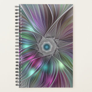Colourful Flower Power Abstract Modern Fractal Art Planner