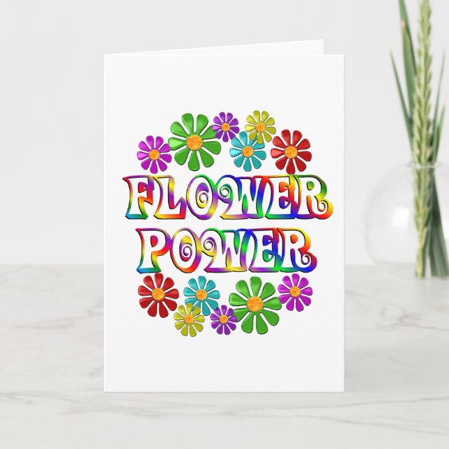 Colourful Flower Power Card (Front)