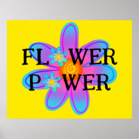 Colourful Flower Power Poster
