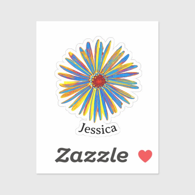 Colourful Flower Pretty Modern Personalised Cut-Ou (Sheet)
