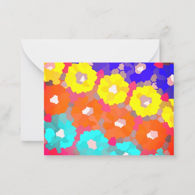   colourful flower print  card (Front)