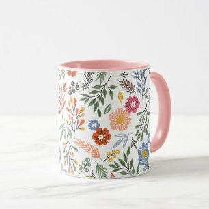 colourful flower shape mug cup