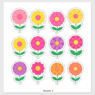 Colourful Flower Sticker Set