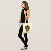 Colourful Flower Sugar Skull Budget Tote Bag (Front (Model))
