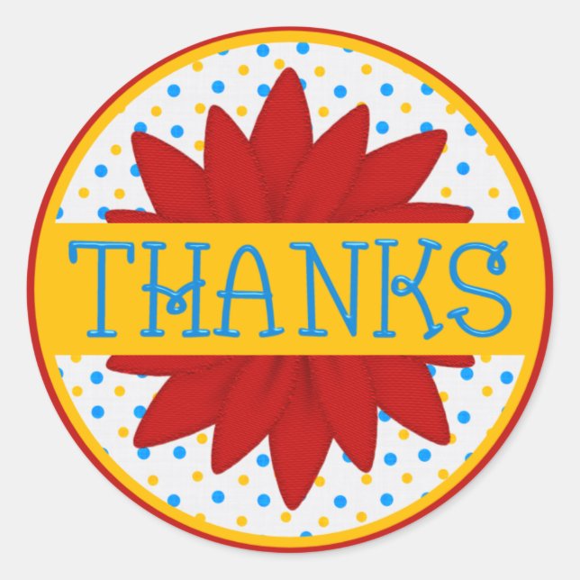 Colourful Flower Thank You Sticker (Front)