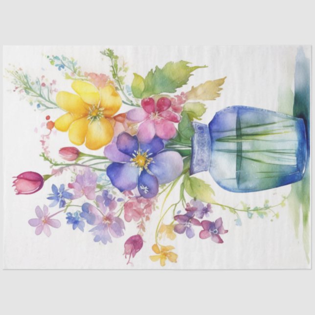  Colourful Flower Tissue Paper (Front)