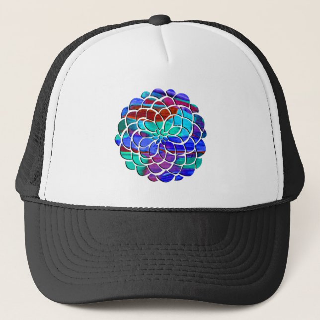 Colourful Flower Trucker Hat (Front)
