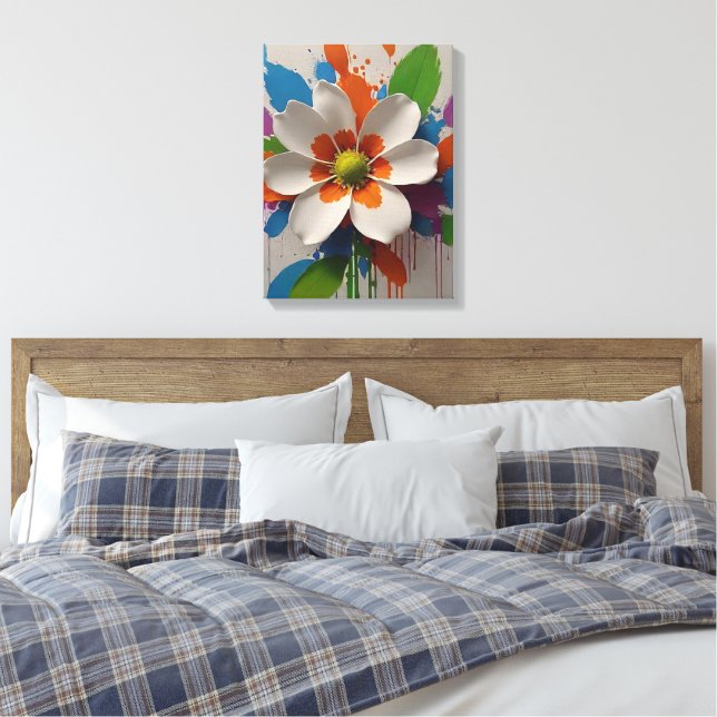 Colourful Flower Wall Art Design (Insitu(Bedroom))