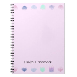 Colourful Flower watercolor Personalised name Notebook