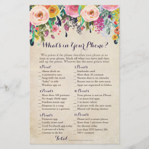 Colourful Flower What's in Your Phone Game, Vintag