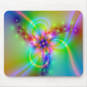 Colourful Flower With Ribbons Mouse Mat