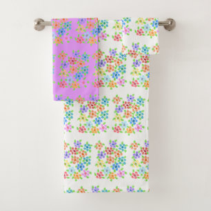 Colourful Flowered Towel Set