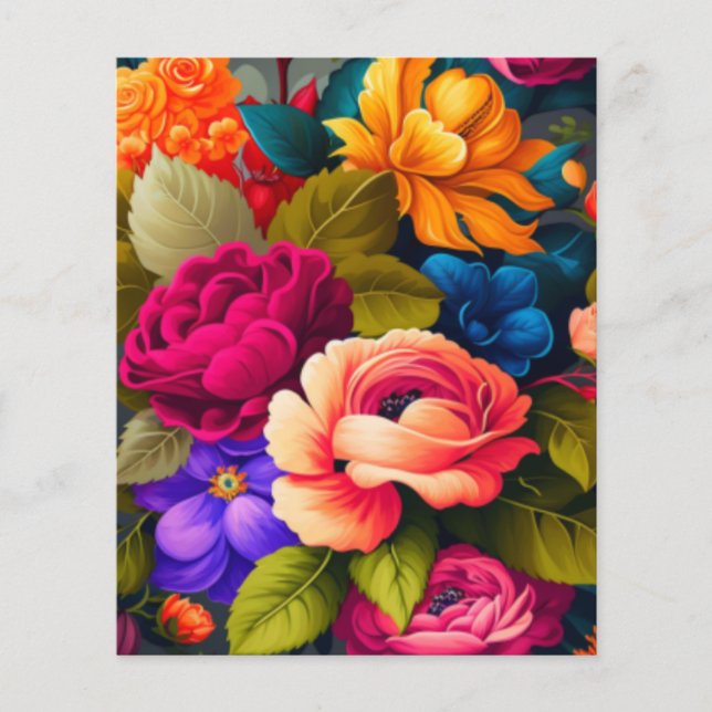 Colourful flowers (Front)