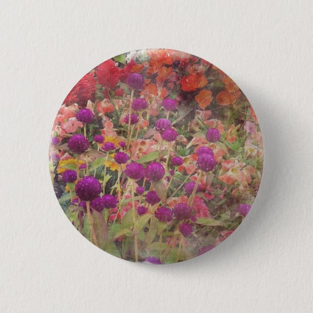 Colourful Flowers 6 Cm Round Badge (Front)