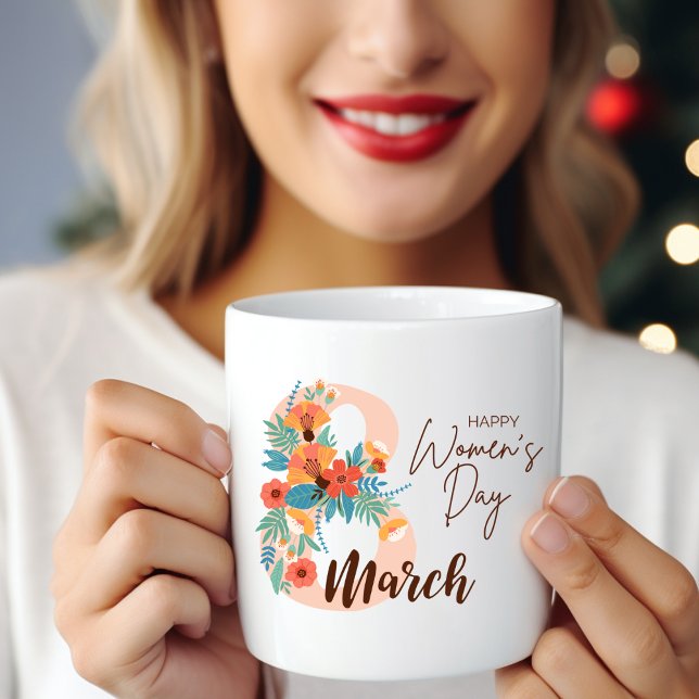 Colourful Flowers 8 March Happy Women's Day Mug (Creator Uploaded)