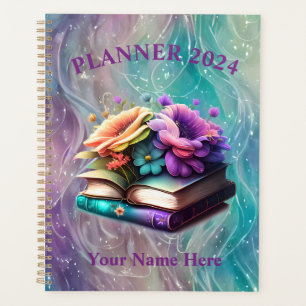 Colourful Flowers and Books Planner
