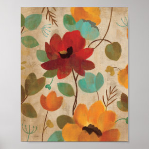 Colourful Flowers and Buds Poster