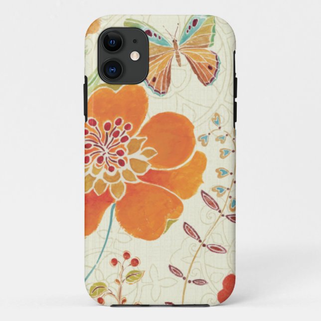 Colourful Flowers and Butterflies Case-Mate iPhone Case (Back)