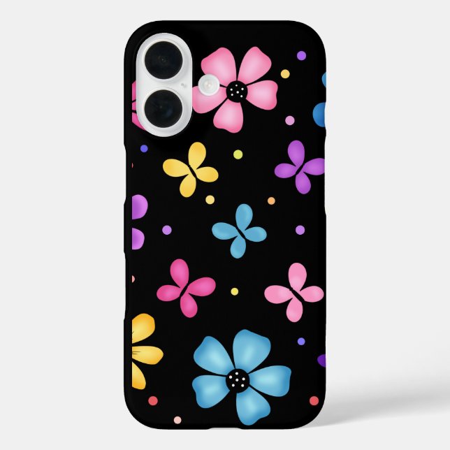 Colourful Flowers and Butterflies Case-Mate iPhone Case (Back)