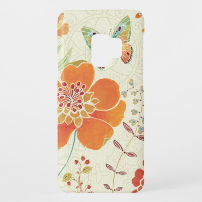 Colourful Flowers and Butterflies Case-Mate Samsung Galaxy Case (Back)