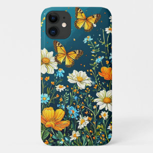 Colourful Flowers and Butterflies Spring Floral iPhone 11 Case