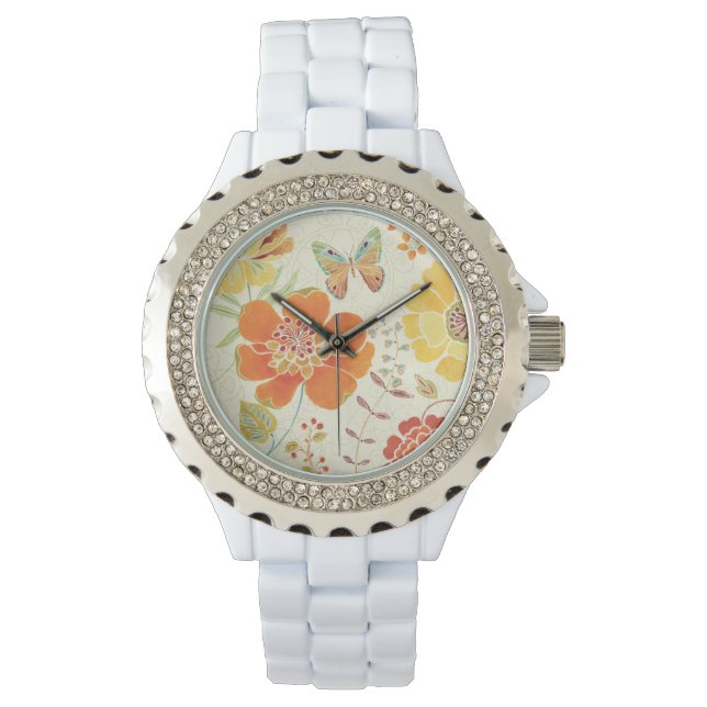 Colourful Flowers and Butterflies Watch (Front)