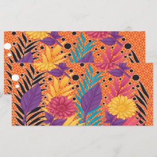 colourful flowers and leaves on a black background menu