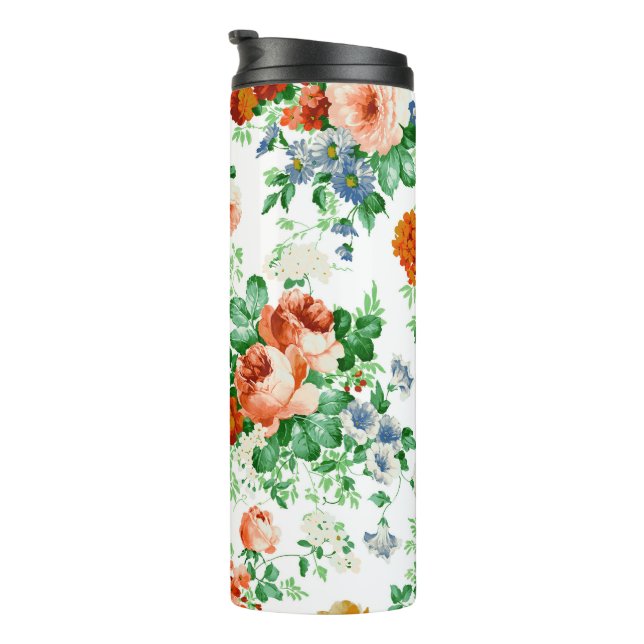 Colourful Flowers And Pink & Red Roses Thermal Tumbler (Rotated Right)