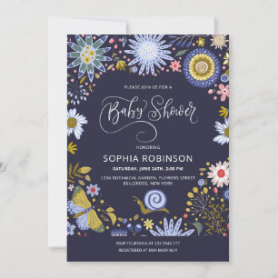 Colourful Flowers Baby Shower Invitation