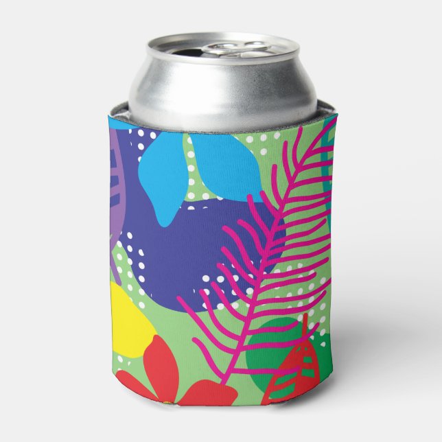 Colourful flowers background can cooler (Can Front)