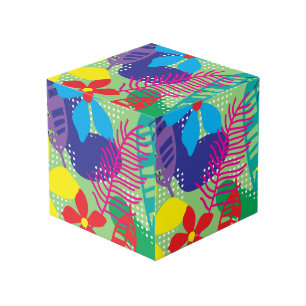 Colourful flowers background cube