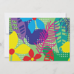Colourful flowers background invitation