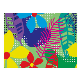 Colourful flowers background poster