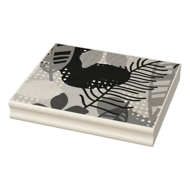 Colourful flowers background rubber stamp (Stamp)