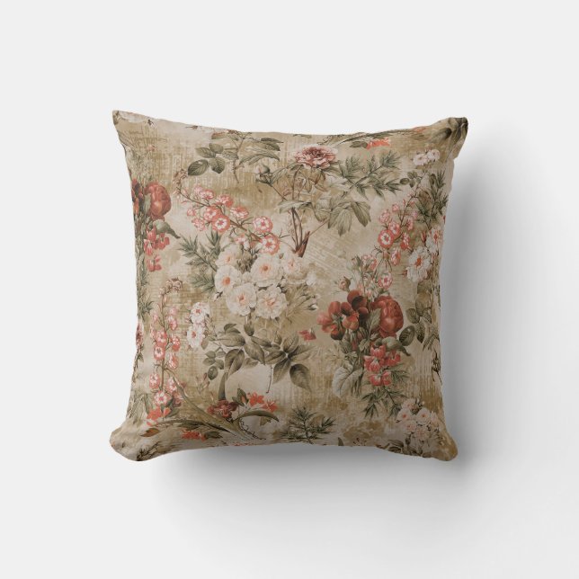 colourful flowers background. watercolor Illustrat Cushion (Front)