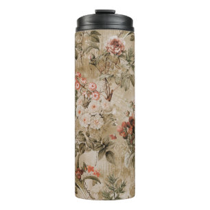 colourful flowers background. watercolor Illustrat Thermal Tumbler