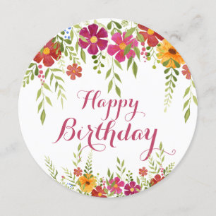 Colourful Flowers Birthday Card
