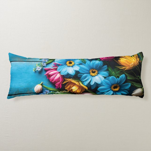 Colourful Flowers Body Cushion (Front)