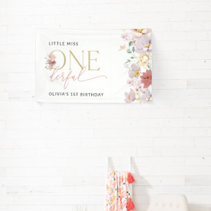 Colourful Flowers, Boho, First Birthday Welcome Banner