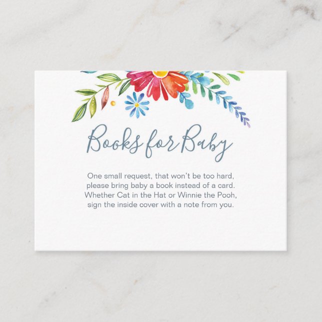 Colourful Flowers books for baby Insert Card (Front)