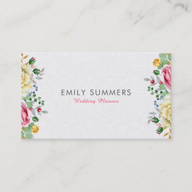 Colourful Flowers Bouquet Business Card (Front)