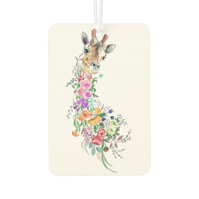 Colourful Flowers Bouquet Giraffe Air Freshener (Back)