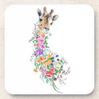 Colourful Flowers Bouquet Giraffe - Drawing Modern