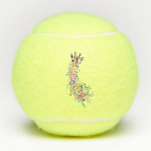 Colourful Flowers Bouquet Giraffe - Drawing Modern Tennis Balls