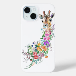 Colourful Flowers Bouquet Giraffe iPhone Case