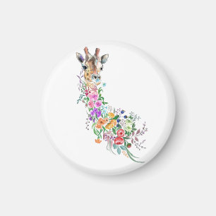Colourful Flowers Bouquet Giraffe Magnet Gift