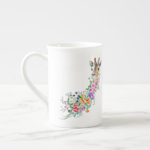 Colourful Flowers Bouquet Giraffe Mug