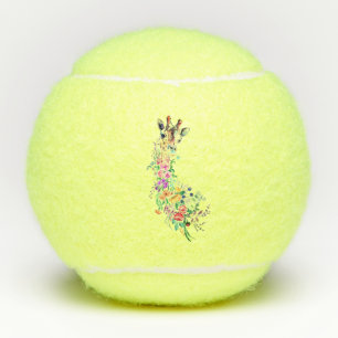 Colourful Flowers Bouquet Giraffe - Painting Tennis Balls