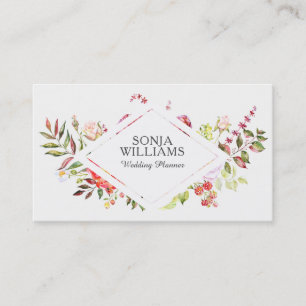 Colourful Flowers Bouquet wedding Planner Business Card